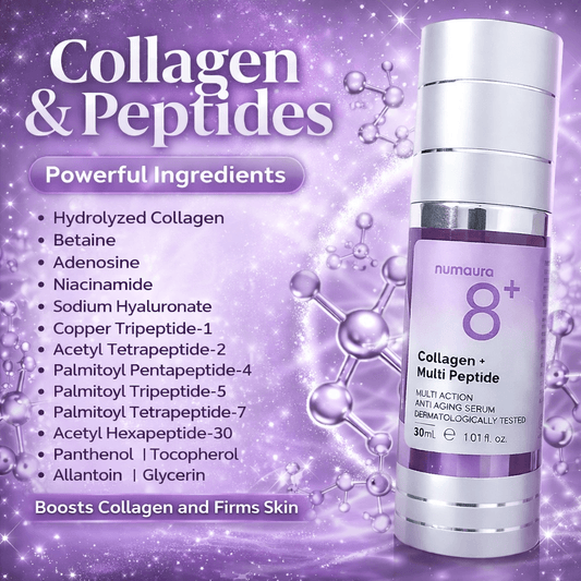 Numaura 8+ Serum Jelly | Hydrolyzed Collagen 1.5% + Multi Peptides | Lifting Serum for Wrinkles, Fine Lines and Sagging Skin | 30 ml