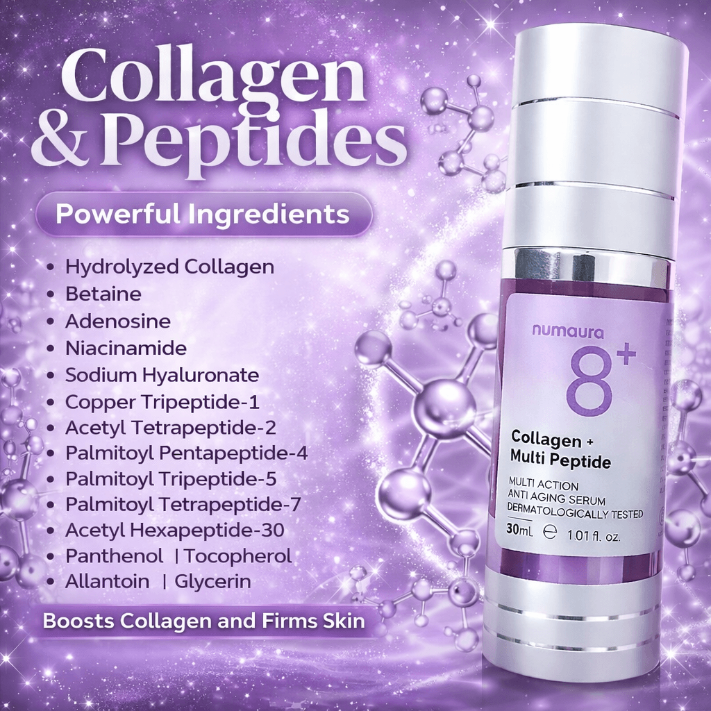 Numaura 8+ Serum Jelly | Hydrolyzed Collagen 1.5% + Multi Peptides | Lifting Serum for Wrinkles, Fine Lines and Sagging Skin | 30 ml