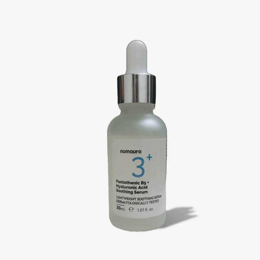 Numaura 3+ Serum | Pantothenic Acid 10%, Hyaluronic Acid 2.2%, Vitamin E | Baby Soft Soothing/Hydrating Serum | 30ml