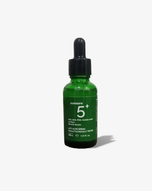Numaura 5+ Serum | Azelaic Acid 10%, Mandelic Acid 5%, Betaine Salicylate 1%, Centella Asiatica Extract | 30 Days Miracle Serum | 30 ml
